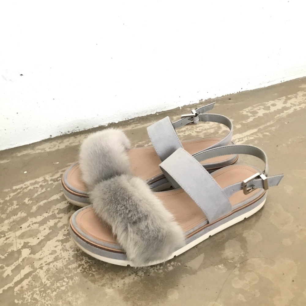 Aldo Furry Buckle Back Sandals